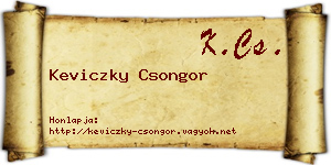 Keviczky Csongor névjegykártya